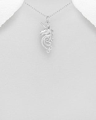 925 Sterling Silver Unicorn Pendant & Chain